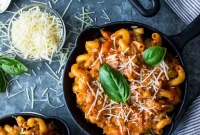 Cheesy Bolognese Pasta Bake with Crispy Parmesan Topping
