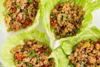 Savory Chicken Lettuce Wraps with Tangy Asian Sauce