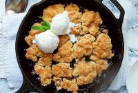 Skillet Blueberry Cobbler Topped with Smoked Sugar