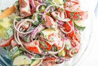 Creamy Cucumber and Tomato Salad with Herbed Yogurt Dressing