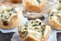 Chicken, Spinach & Artichoke Dip Puff Pastries