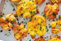Crispy Smashed Potatoes with Garlic and Parmesan