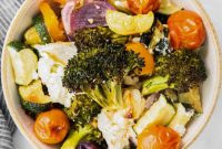 Oven-Roasted Vegetables with Crumbled Feta and Herbs