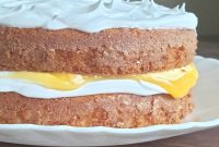 White Cake with Tangy Passionfruit Curd Filling