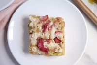 Rhubarb Custard Bars with Shortbread Crust — Tangy Summer Slice