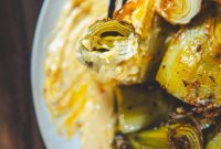 Braised Leeks with Lime Pickle Yogurt Dressing