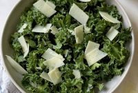 Lemon Parmesan Kale Salad with Shaved Cheese and Zesty Dressing