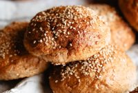 Whole Wheat Hamburger Buns Made with Tangzhong Method