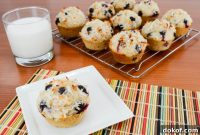 Toasted Coconut Blueberry Muffins with Crisp Coconut Topping