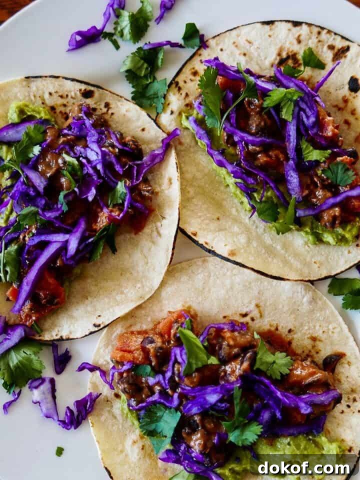 Refried Black Bean and Cheese Tacos