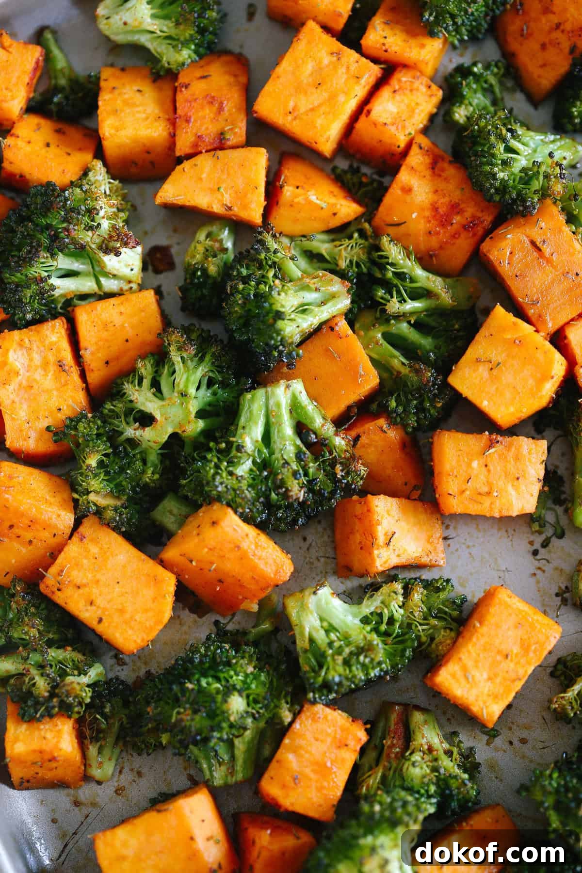 These Perfectly Roasted Broccoli and Sweet Potatoes make a delicious healthy side dish and are seasoned to perfection!