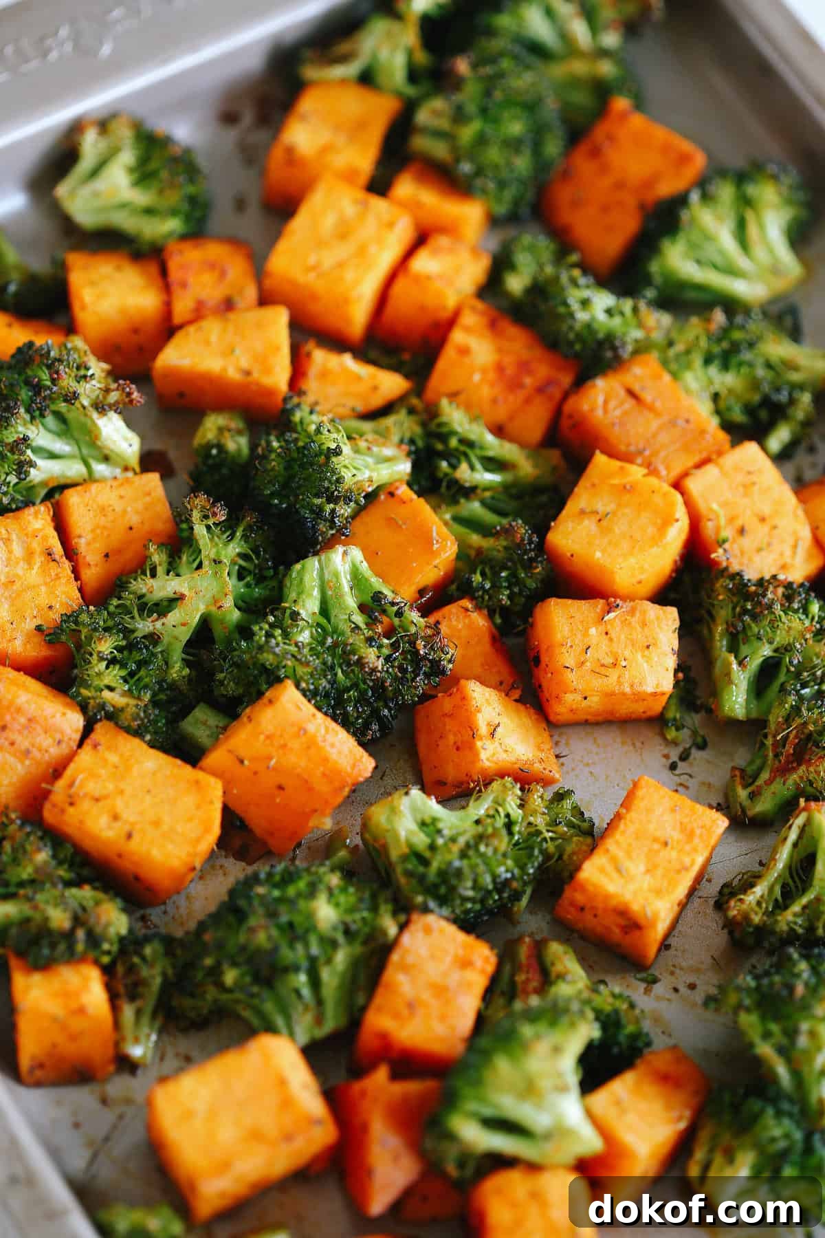 These Perfectly Roasted Broccoli and Sweet Potatoes make a delicious healthy side dish and are seasoned to perfection!