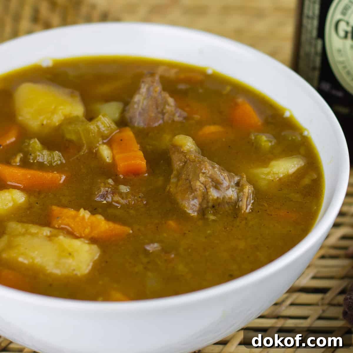 A bowl of beef stew.