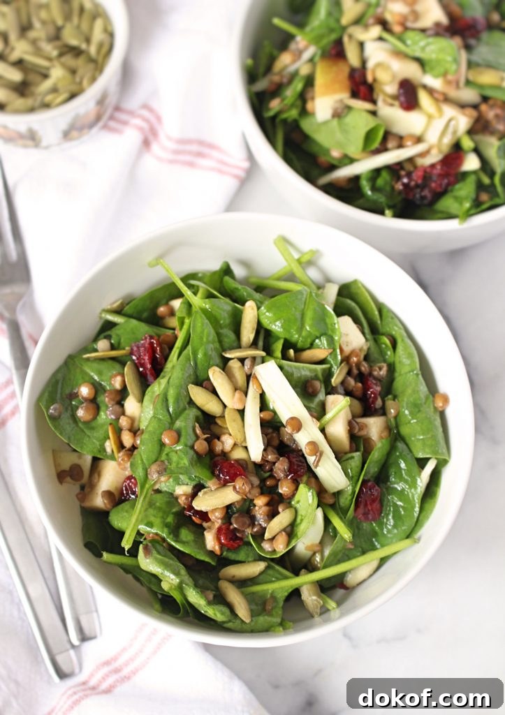 Fall Spinach and Apple Salad With Honey Vinaigrette
