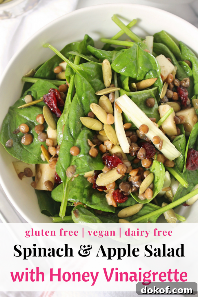 Fall Spinach and Apple Salad With Honey Vinaigrette