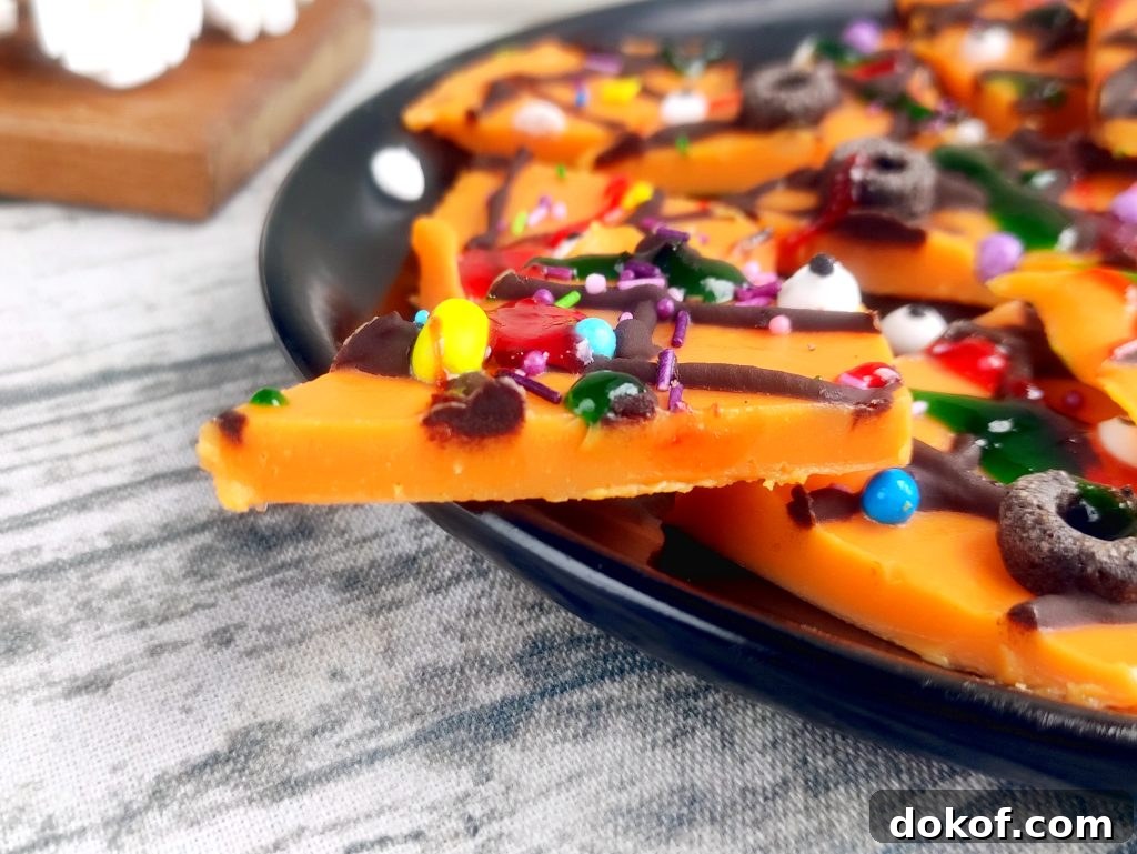 White Chocolate Halloween Bark: Spooky Candy Bark Recipe 8 img 106743 7