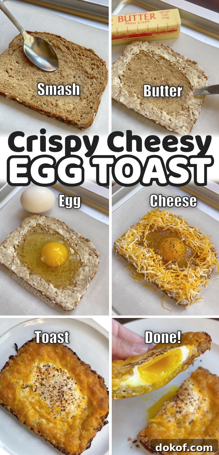 Cheesy Egg Toast | A quick, easy, and super fun breakfast idea for one person! Easy enough for kids to make before school. My teenagers love it! If you're looking for simple and cheap breakfast recipes, your search ends here. No baking or stove required! Just your toaster oven or regular oven. I almost always have the ingredients on hand, so my kids make this often on busy mornings. It's actually pretty healthy if you use a whole grain bread and serve it with avocado. The cheese gets so crispy and delicious. 