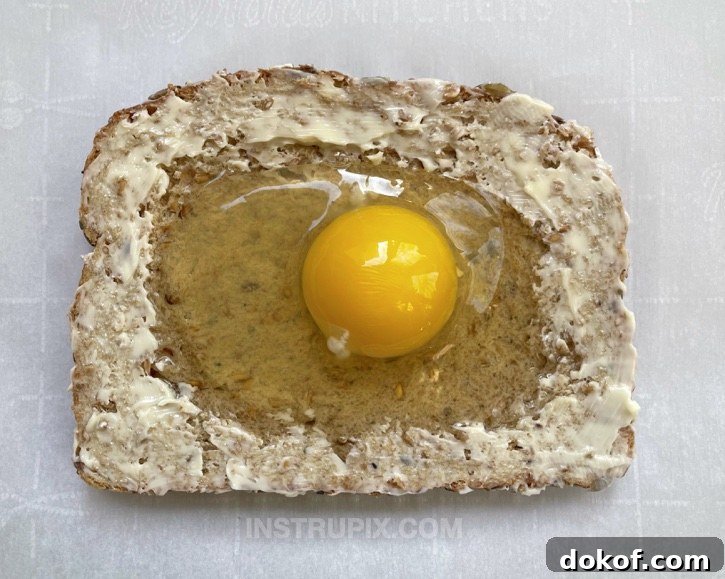 Cheesy Egg Toast Open Faced Breakfast Sandwich