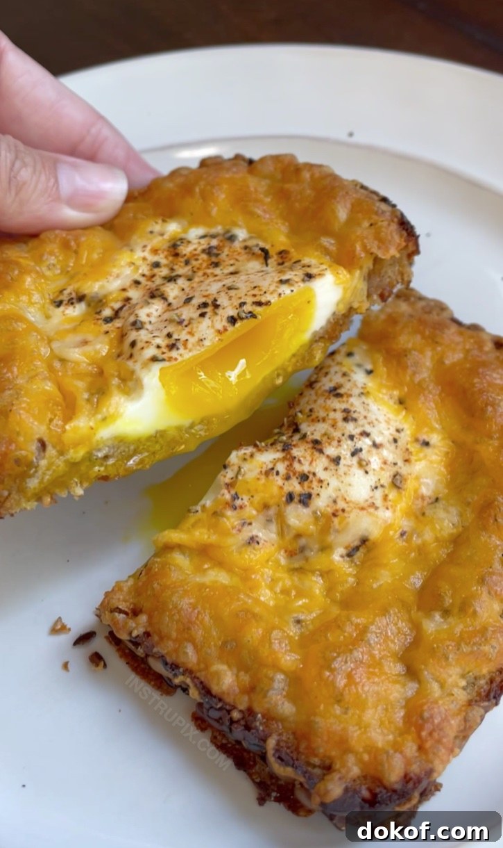 A quick and easy breakfast idea for one person! Use your toaster oven to make these delicious cheesy egg toast. It's cheap and simple to make with the bread of your choice. I use a whole grain seeded bread like Dave's for added fiber and to make it healthy. My kids love making this! Easy enough for older kids and teenagers to make themselves before school.