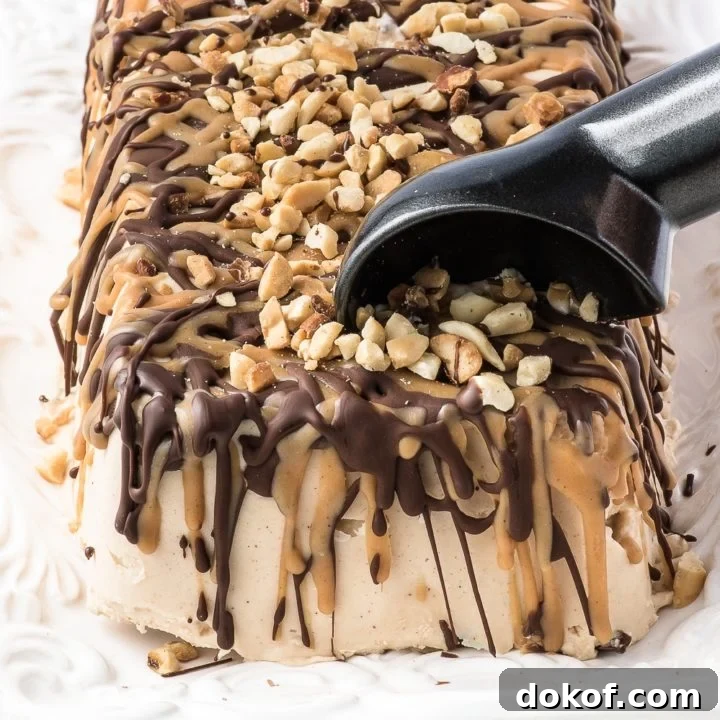 Creamy Peanut Butter Ice Cream Cake (Sugar-Free & Low Carb)