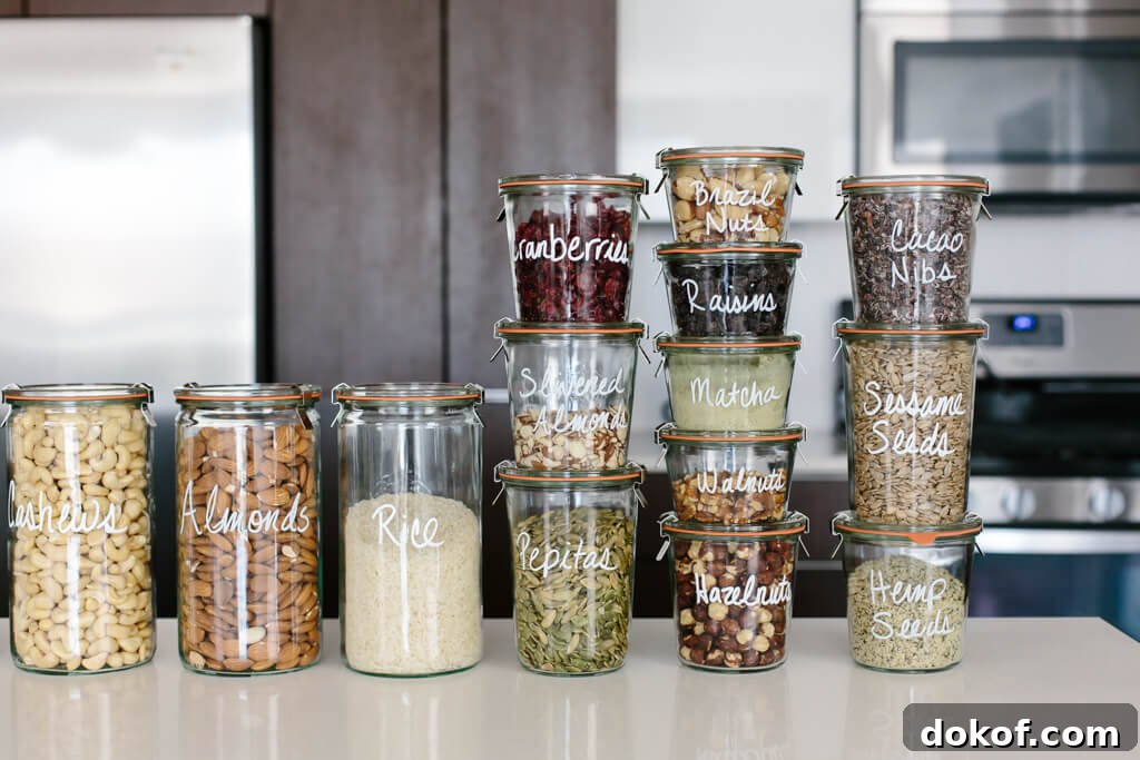 Pantry organization ideas - I've got several tips for creating a healthy pantry and moving all your storage containers to glass jars.