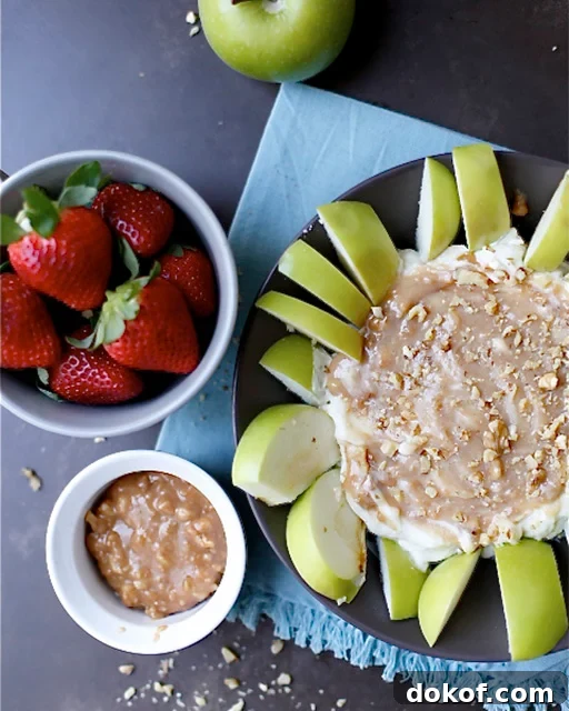 caramel apple pecan cheesecake dip 2