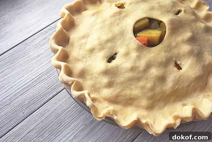 The Top Crust of a Chicken Curry Pot Pie | Foodal.com