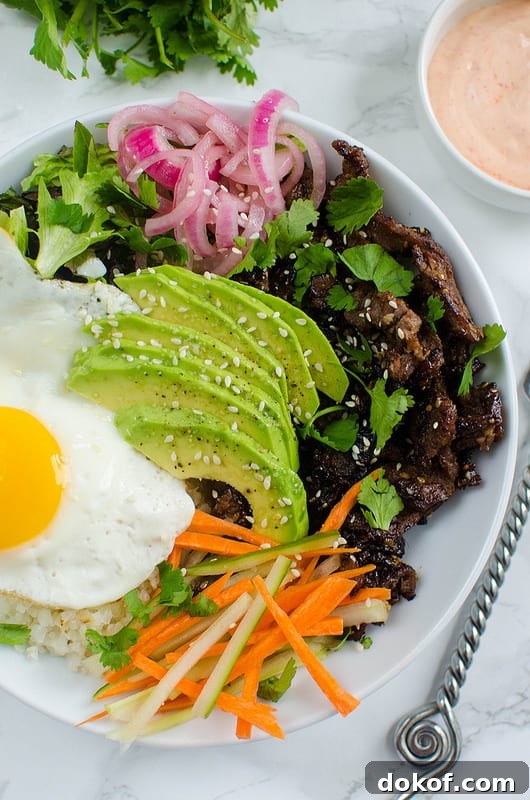 Korean Beef Cauliflower Rice Bowls | Fake Ginger