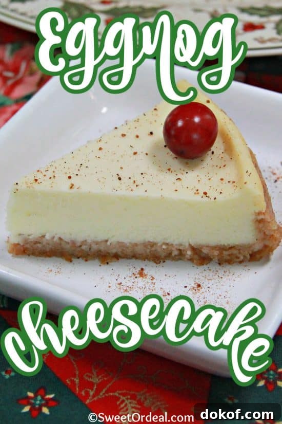 Decadent Eggnog Cheesecake Recipe for the Holidays 2 Eggnog Cheesecake is a traditional holiday favorite dessert flavored with eggnog, cream cheese, and a splash of rum.