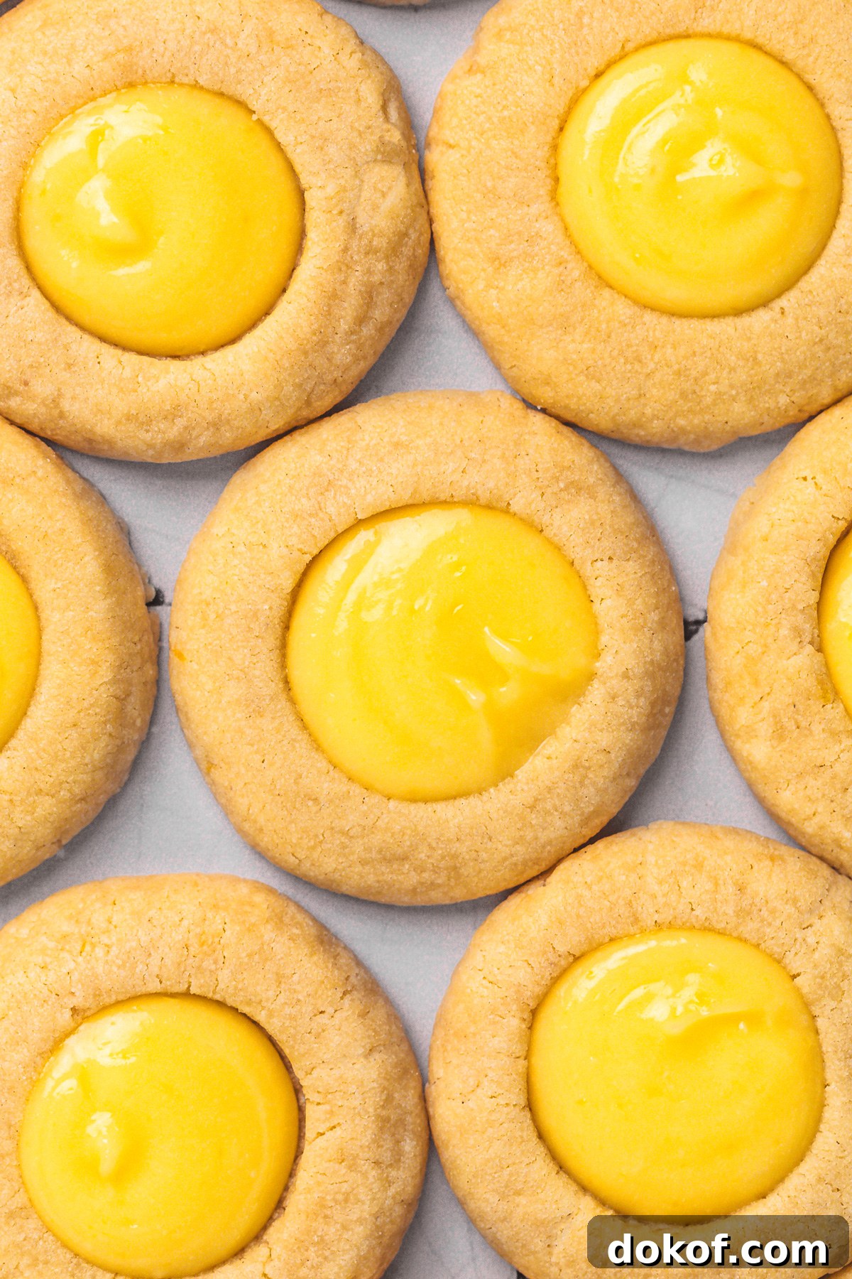 lemon thumbprint cookies filled with lemon curd