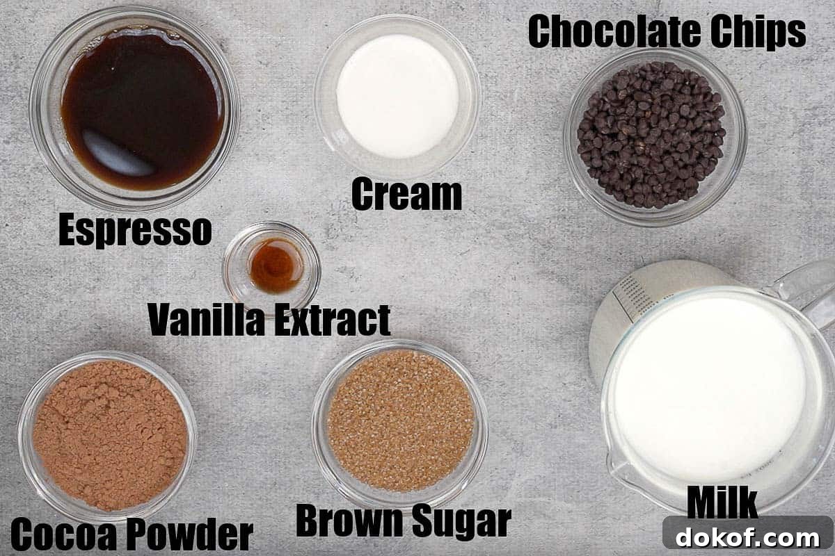 Espresso hot chocolate ingredients