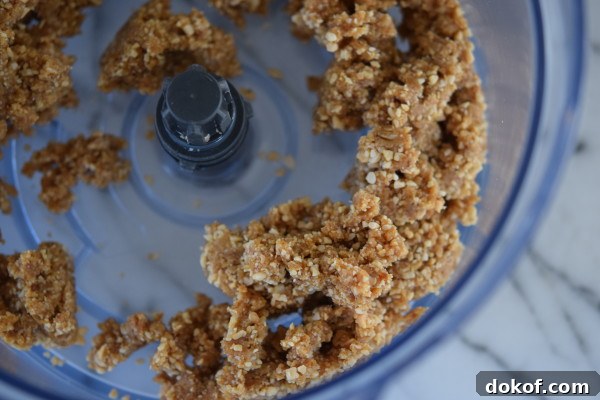 base layer of peanuts and dates