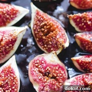 Honey-roasted figs on a baking tray.