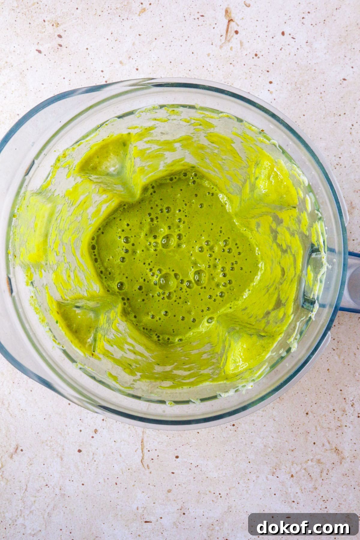 Poblano sauce in blender