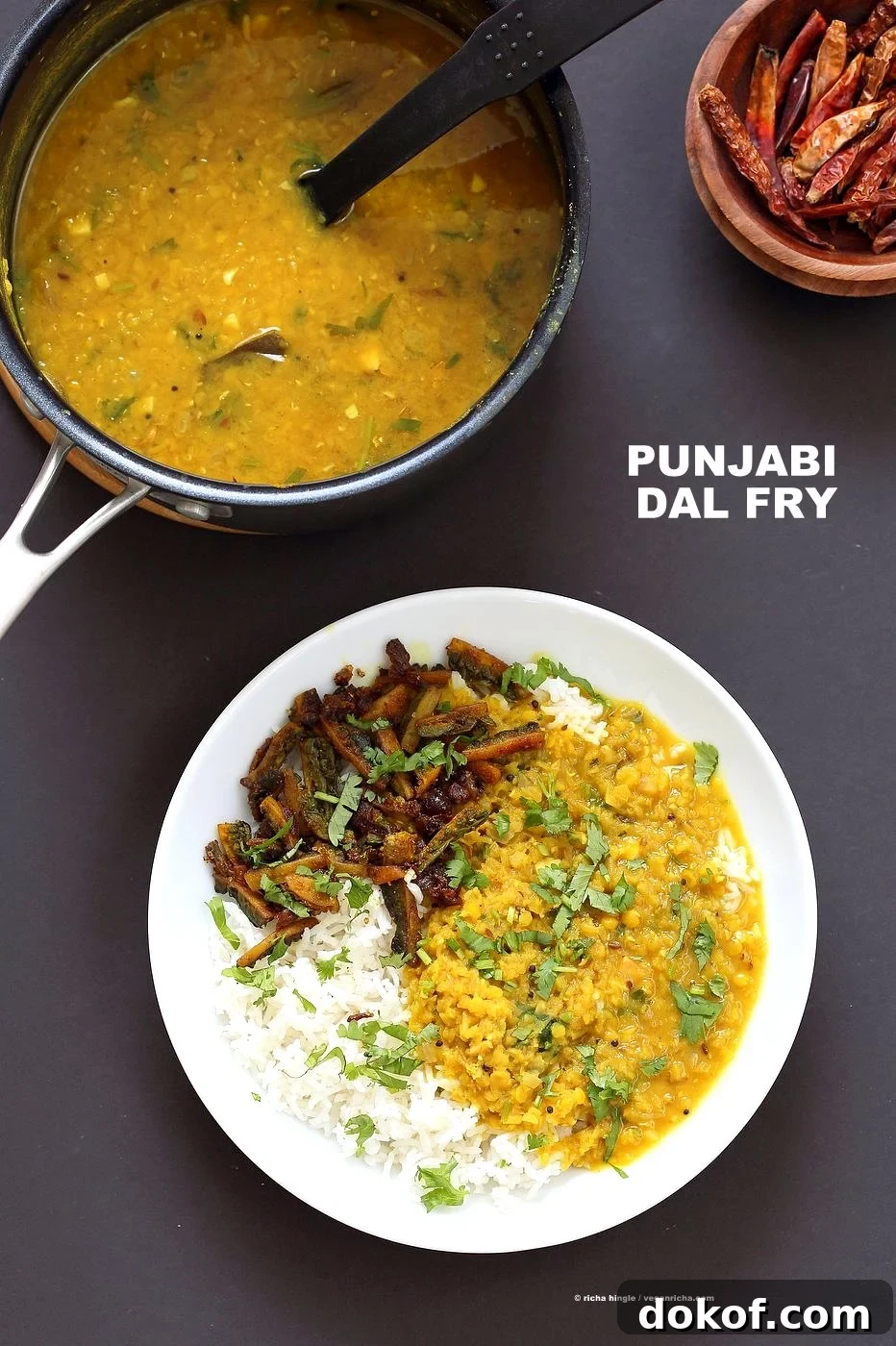 Punjabi Dal Fry Recipe. Easy Dal Fry with whole spices and garam masala. Lentil Dhal. Or use split peas. Vegan Gluten-free Soy-free Indian Recipe. | VeganRicha.com