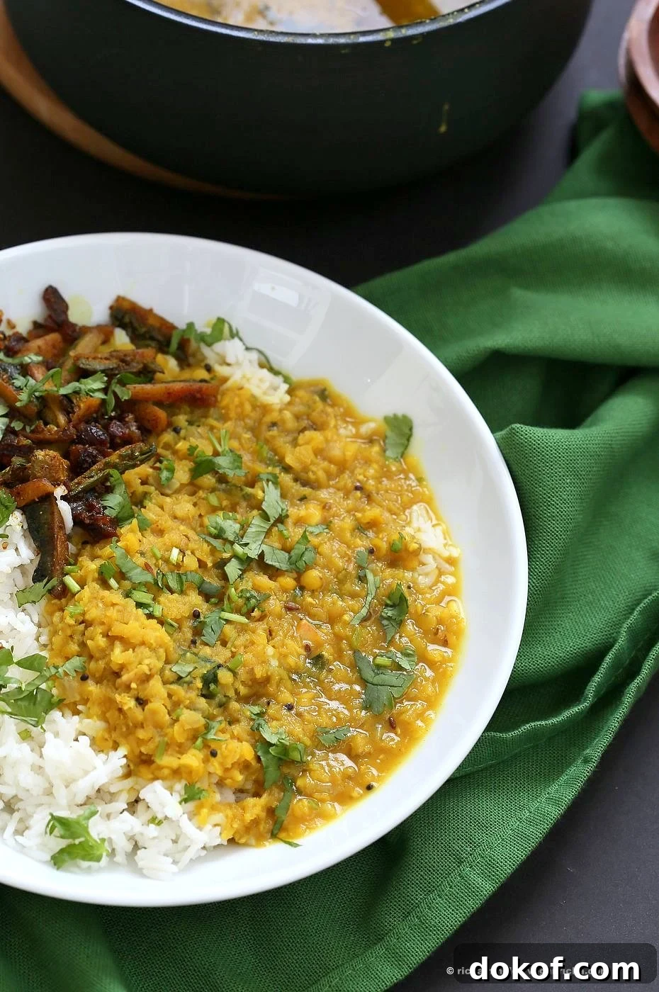 Punjabi Dal Fry Recipe. Easy Dal Fry with whole spices and garam masala. Lentil Dhal. Or use split peas. Vegan Gluten-free Soy-free Indian Recipe. | VeganRicha.com
