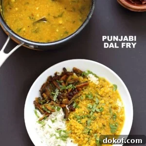 Punjabi Dal Fry Recipe. Easy Dal Fry with whole spices and garam masala. Lentil Dhal. Or use split peas. Vegan Gluten-free Soy-free Indian Recipe. | VeganRicha.com #glutenfree #veganricha #vegan