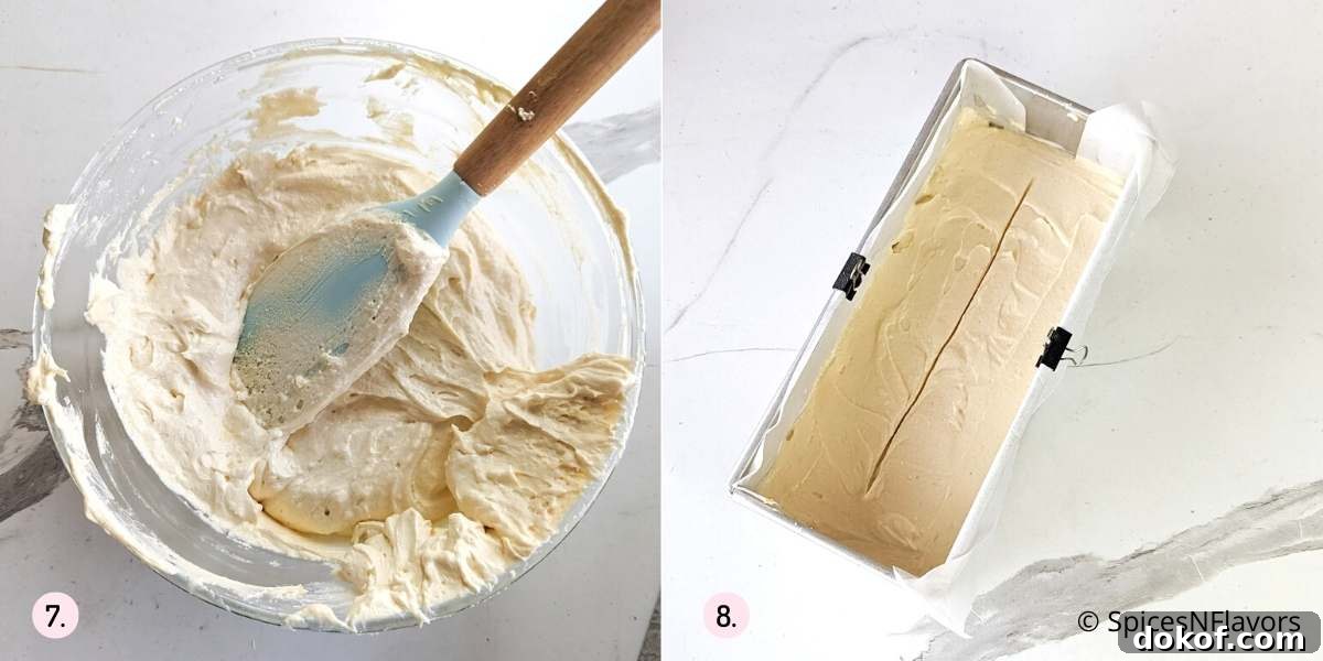 Classic Old-Fashioned Pound Cake Recipe: Step-by-Step Guide 7 prepared cake batter poured into the loaf pan