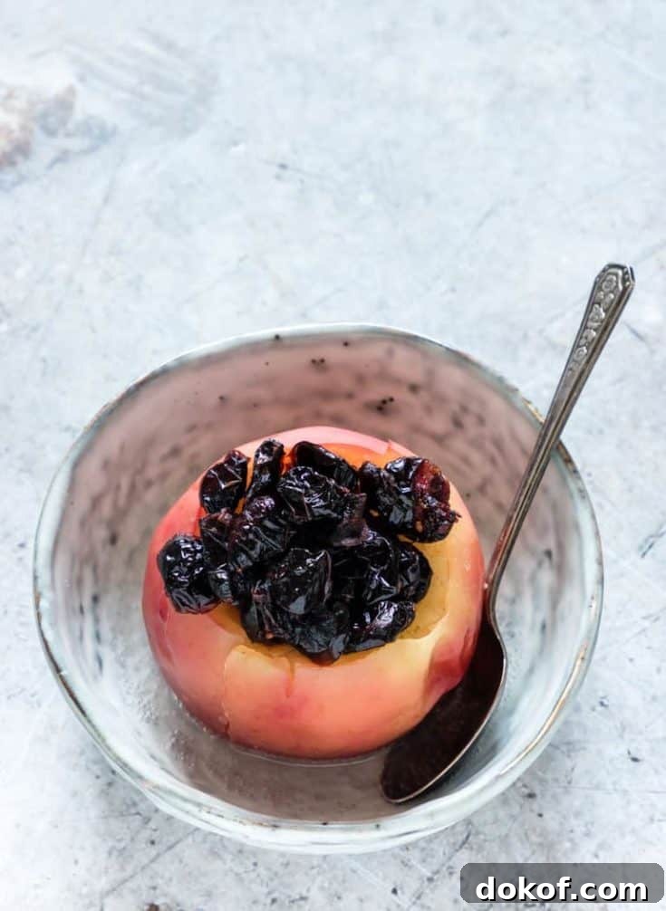 An instant pot baked apple in a bowl