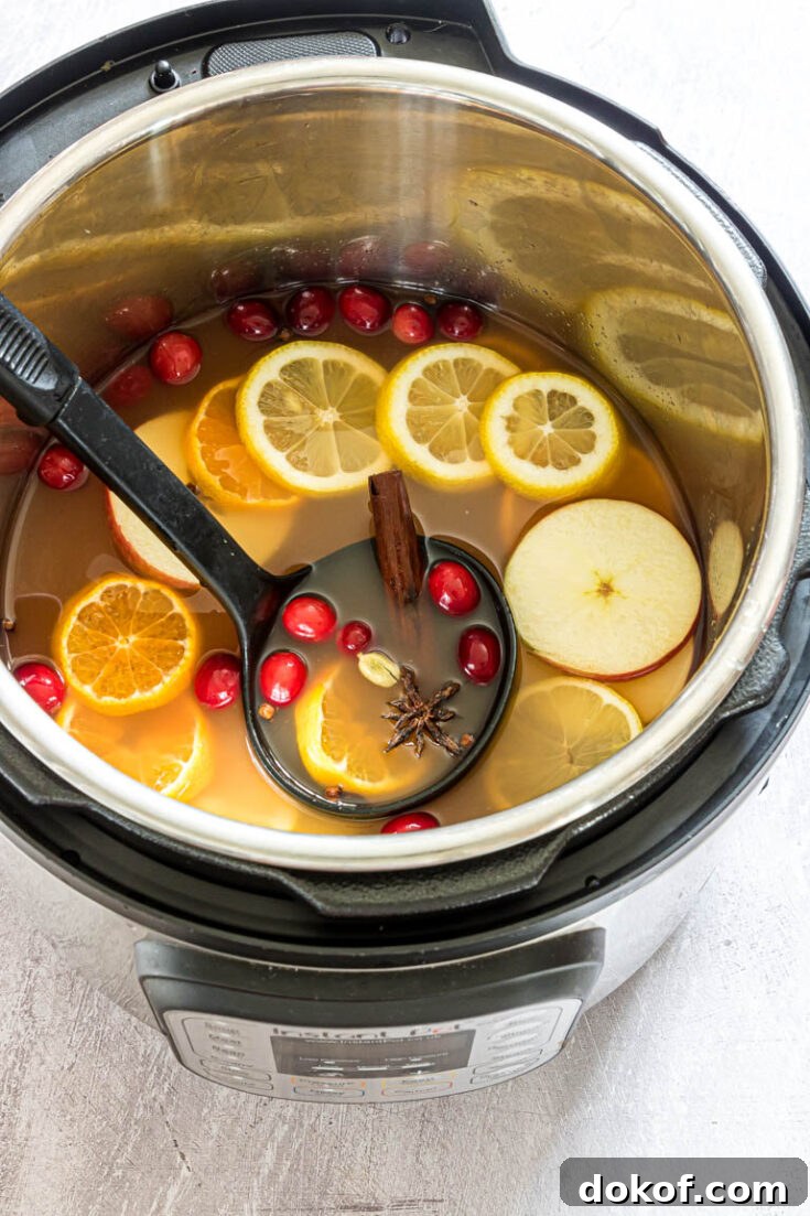 instant pot apple cider inside the instant pot