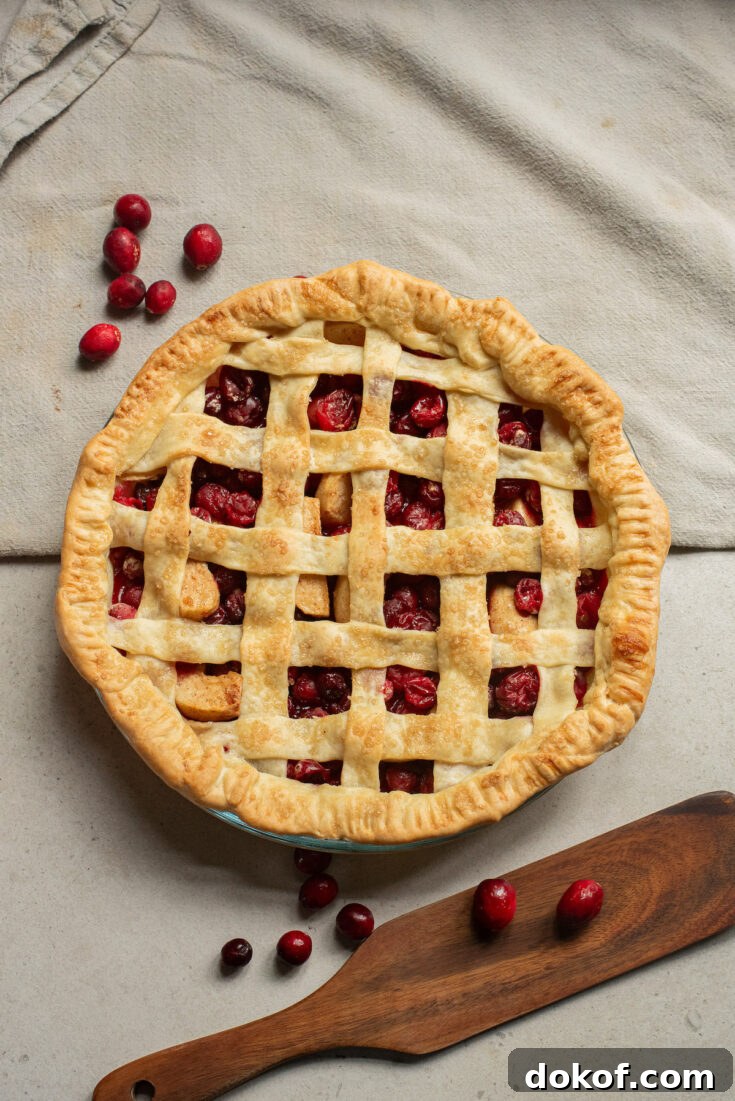 top down view of the Apple Cranberry Pie