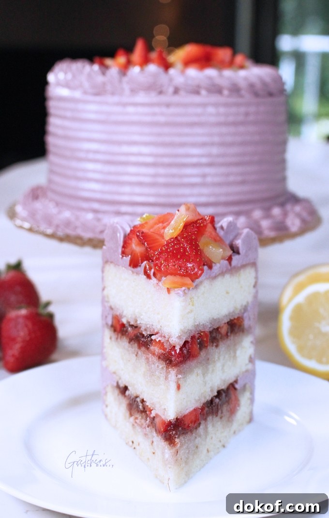 Strawberry Lemon Lavender Cake