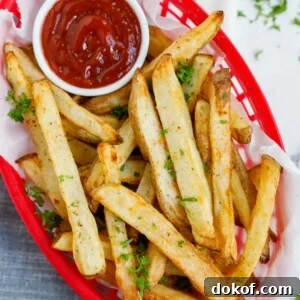 A basket of air fryer french fries.
