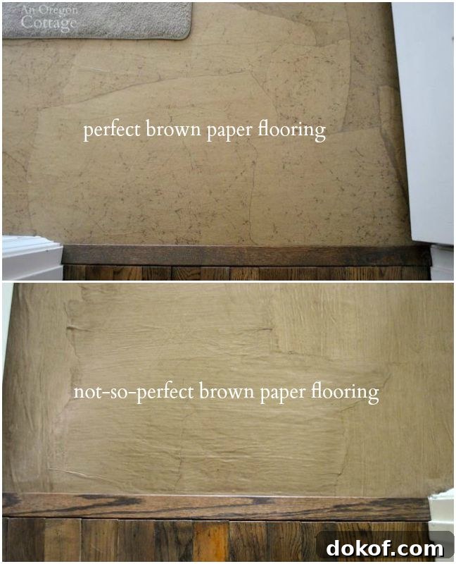 Floating Floor Before and After: Stunning DIY Transformation Guide 4 Brown Paper Flooring-perfect and not-so-perfect