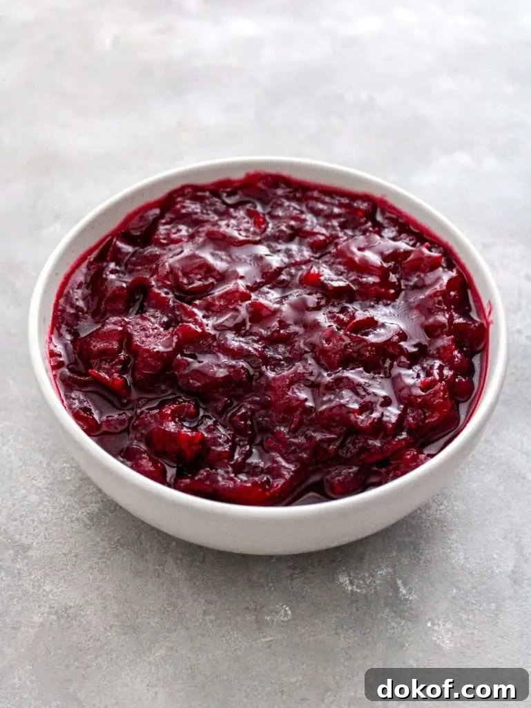 cranberry sauce in bowl three quarter image
