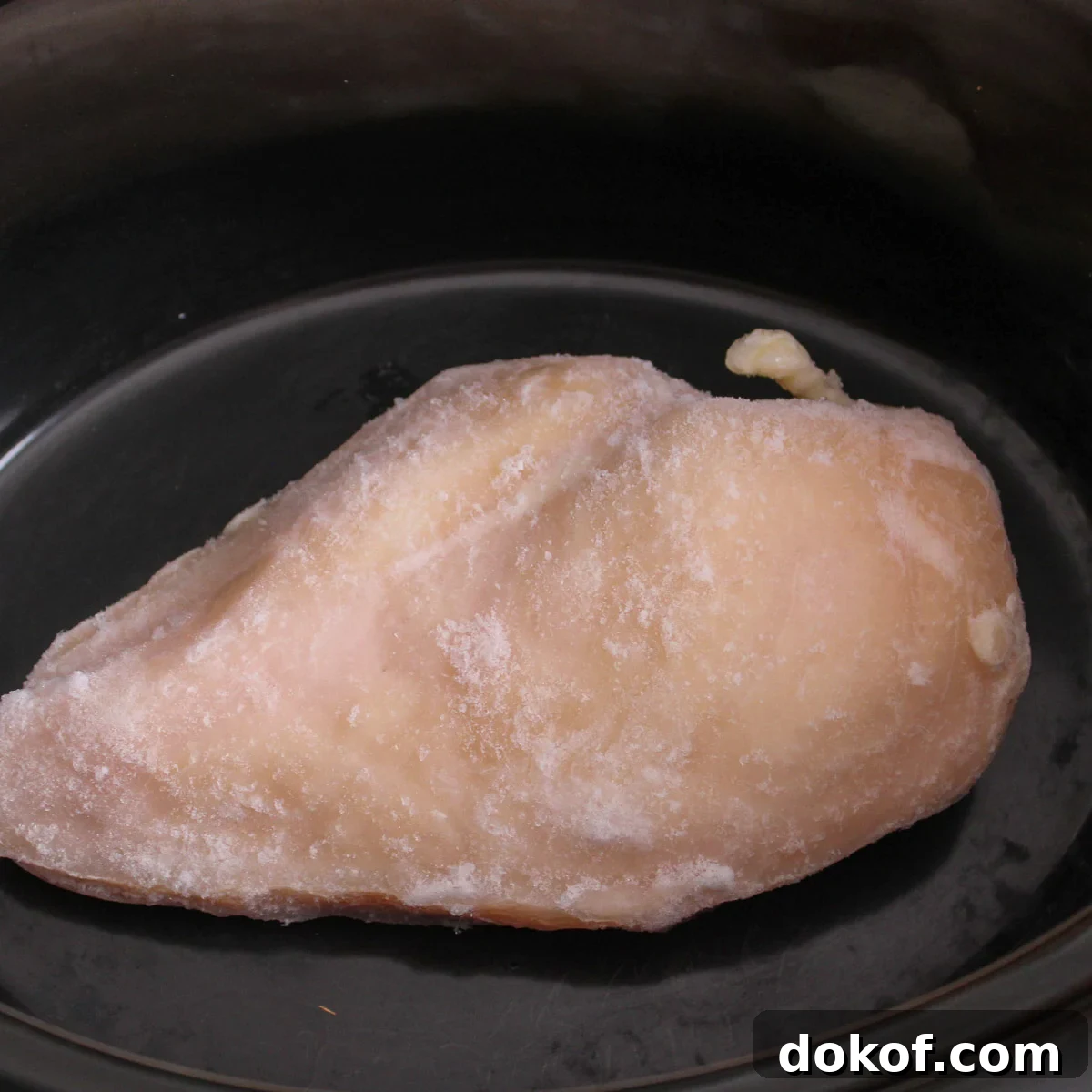 Chicken breast in a crockpot.