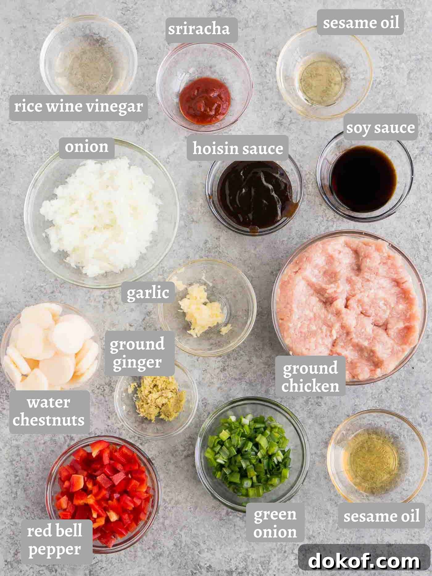 ingredients for chicken lettuce wraps