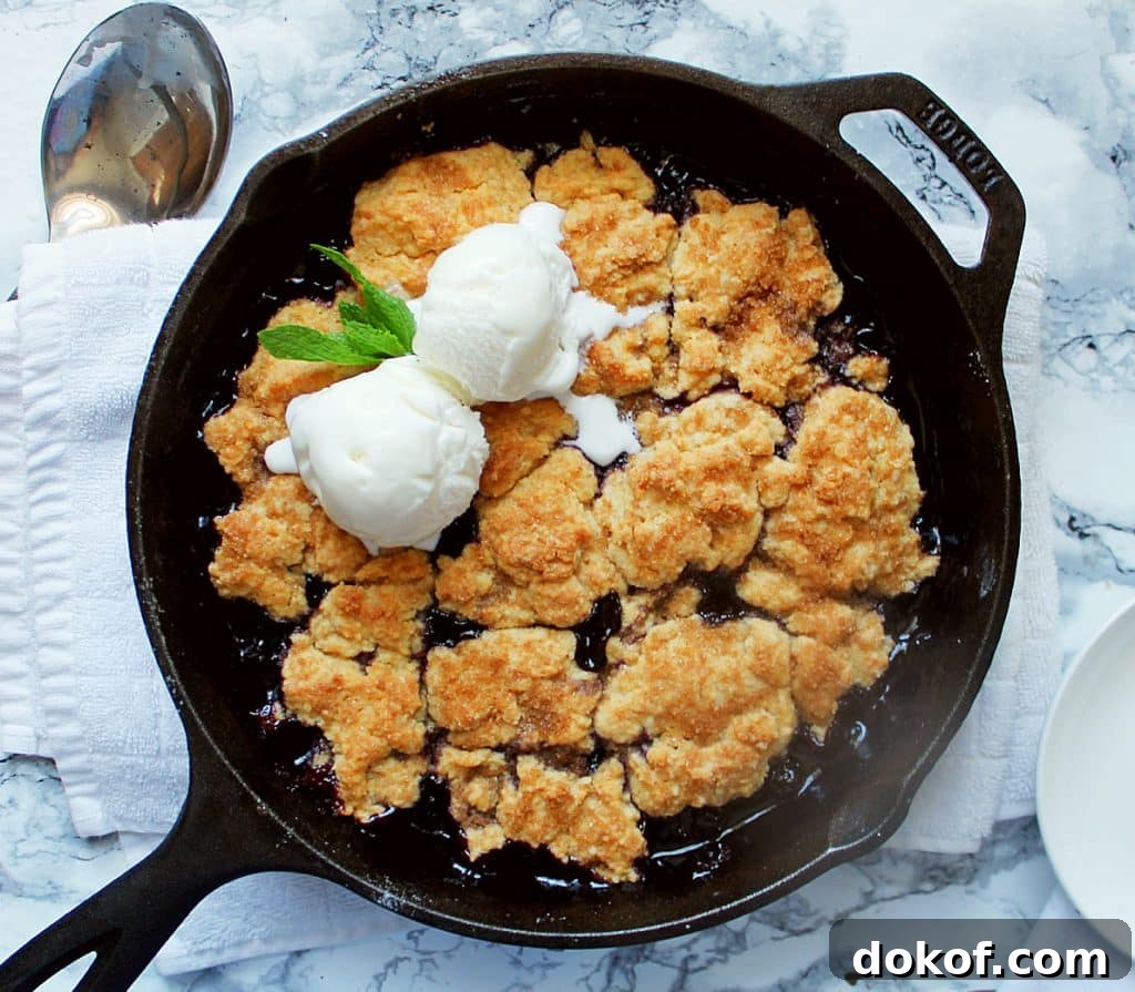 skillet blueberry cobbler