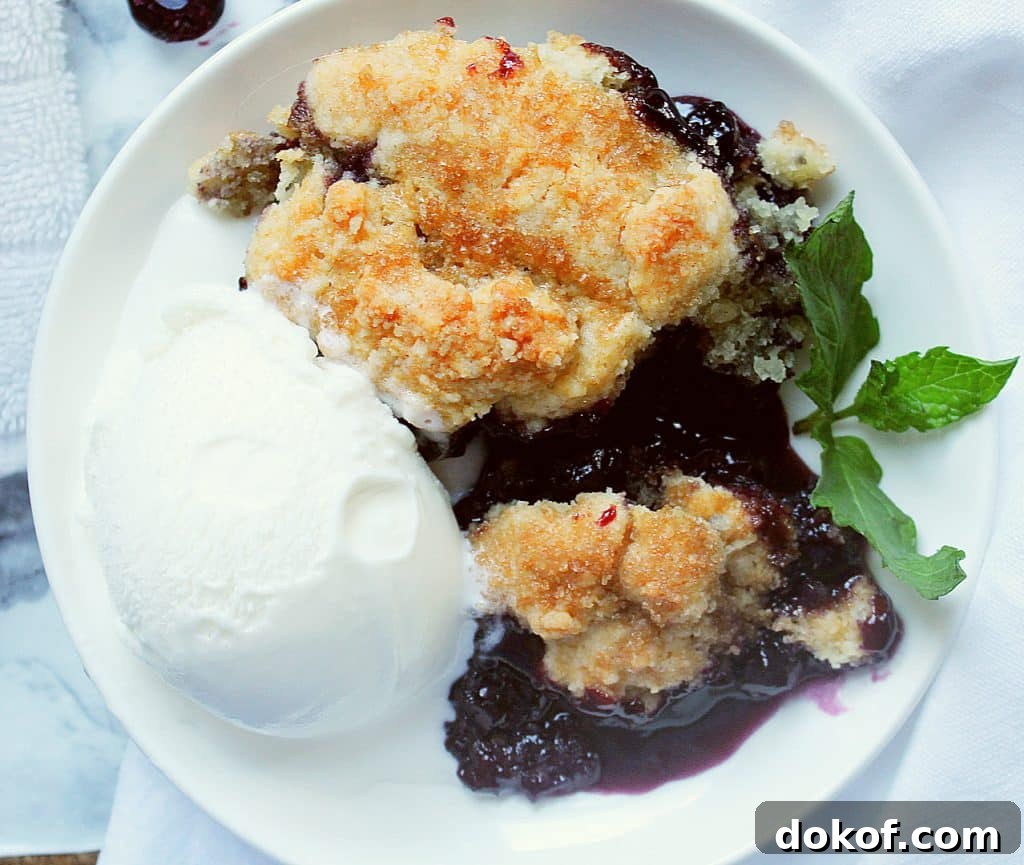 skillet blueberry cobbler