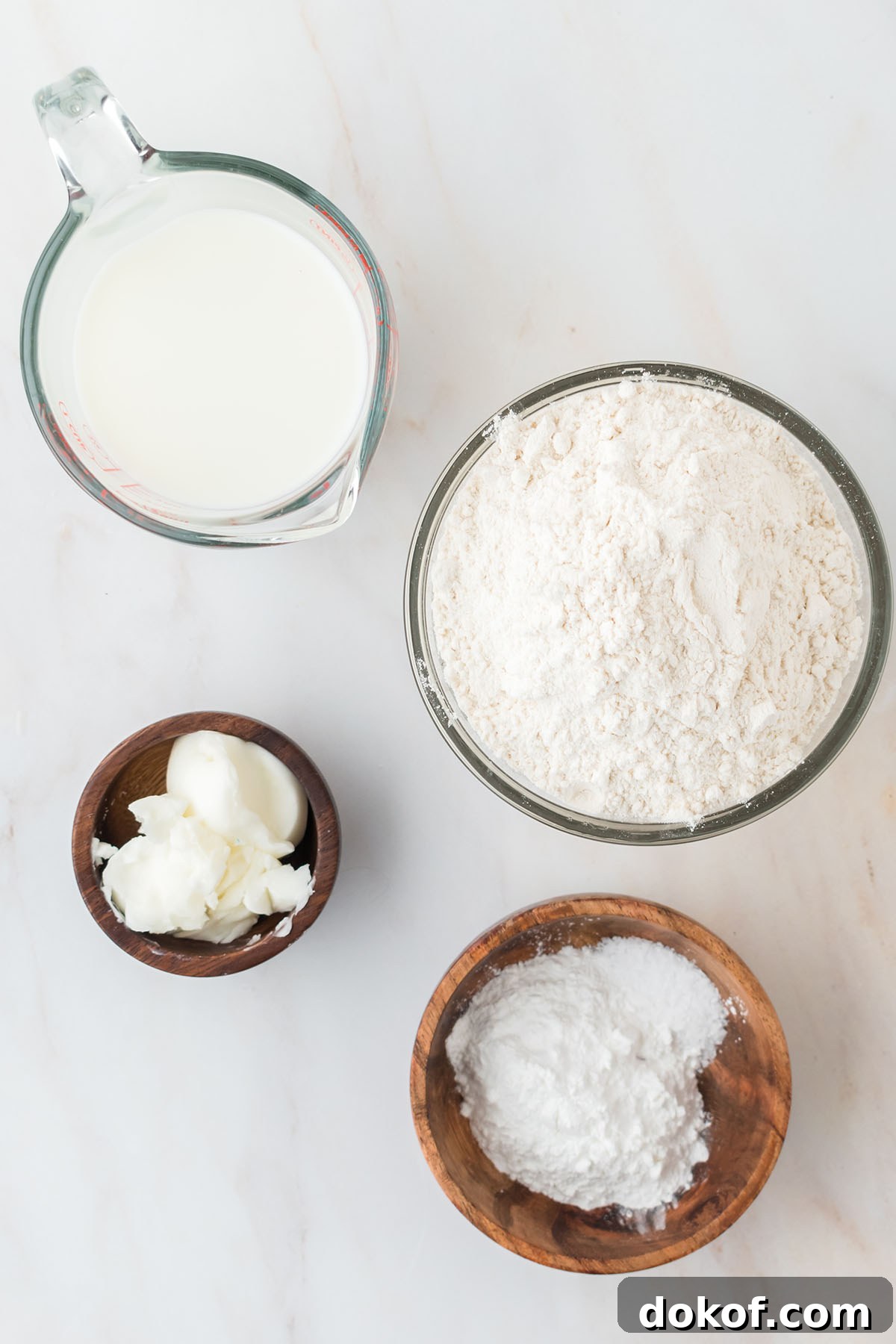 Ingredients to make Sopapillas set out on the counter.